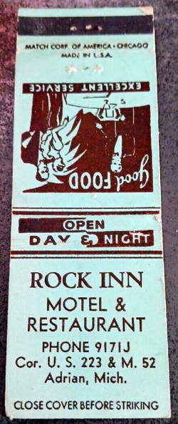Rock Inn Motel & Restaurant - Matchbook